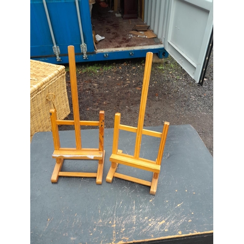 11 - 2 x smaller solid type artist studio display easels