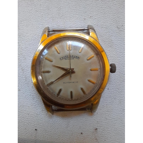 27 - Vintage Favre Leuba gents wristwatch gold plated case and later strap