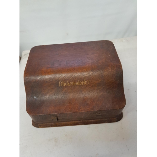 98 - Early 20th century Blickensderfer typewriter in plywood case in good order No 7 type