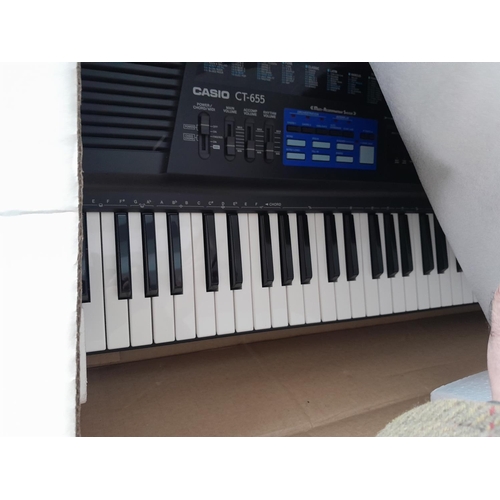 119 - Boxed Casio CT 655 piano keyboard