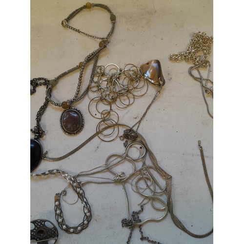 151 - Assorted costume jewellery, silver included including silver brooch