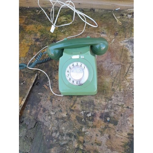 172 - Vintage green plastic telephone