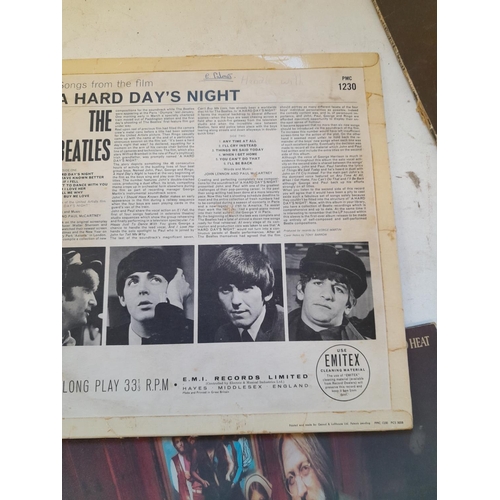 244 - 4 x Vinyl record albums : Beatles mono Hard Day's Night, torn sleeve, scuffed, Canned Heat, Terry Wa... 