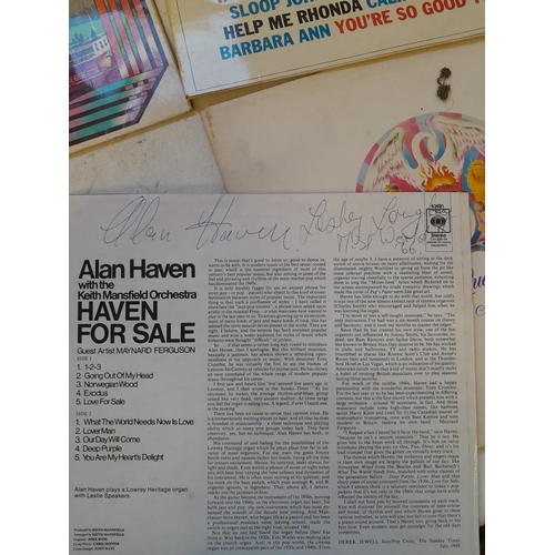 247 - Various vinyl record album including signed Alan Haven