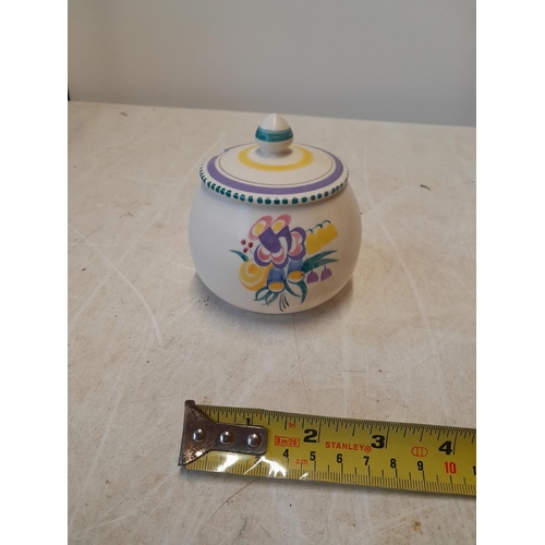 291 - Poole Pottery lidded jam pot in good order