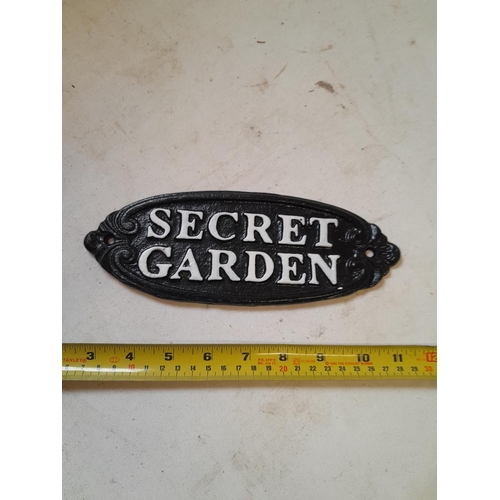 296 - Cast iron sign : Secret Garden