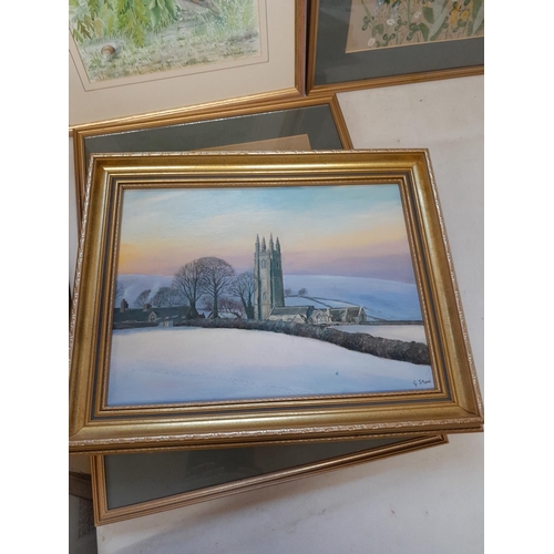 40 - 3 x modern watercolours & oil on board : 2 x still lifes  by J Netleg