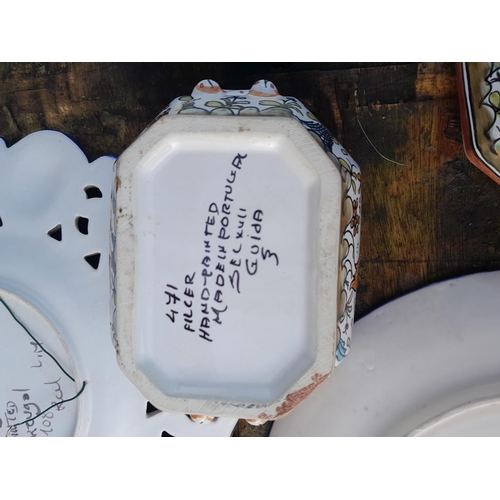 48 - Collection of assorted maker Portuguese Pottery, some with light chips