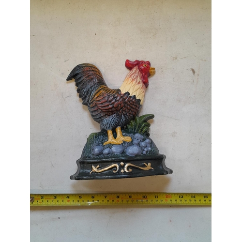 37 - Cast iron cockerel doorstop