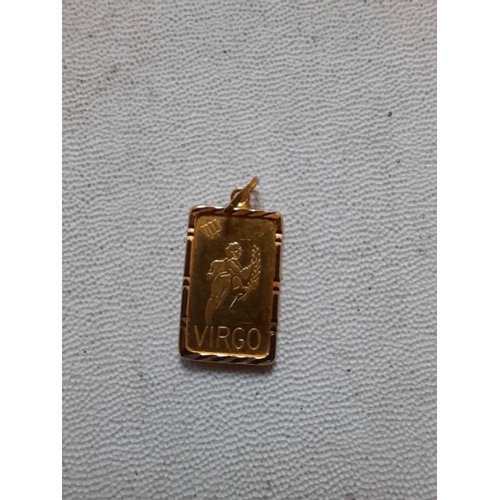 68 - 999.9 (24 ct) gold bar set in a pendant mount 2 g bar