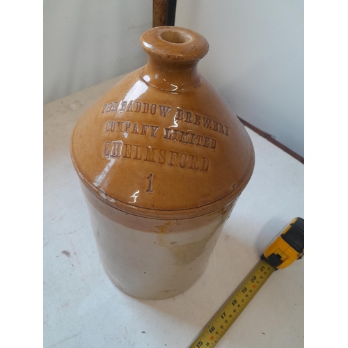 122 - Vintage stoneware advertising flagon : Baddow Brewery