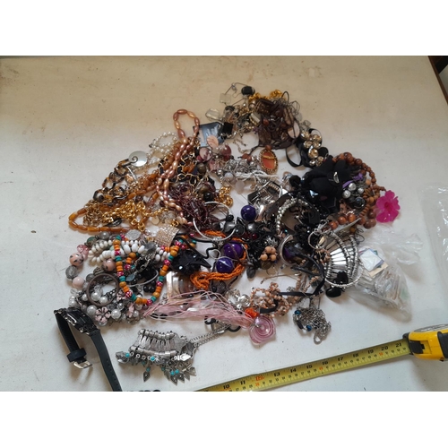 158 - Costume jewellery,  very small amount of silver included