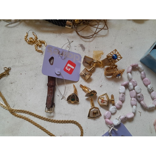 160 - Costume jewellery, watches , very small amount of silver included