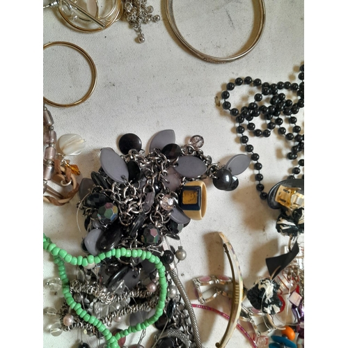 163 - Costume jewellery , very small amount of silver included