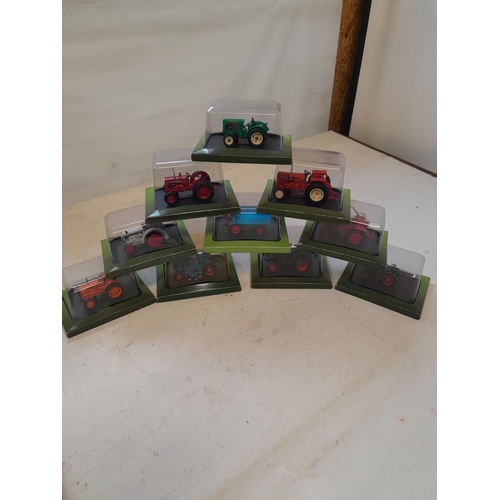 183 - 10 x die cast collectable toy tractors by Hatchette Part Works