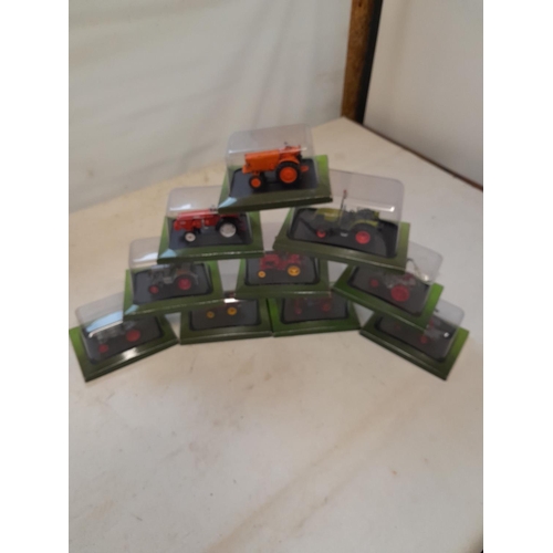 185 - 10 x die cast collectable toy tractors by Hatchette Part Works