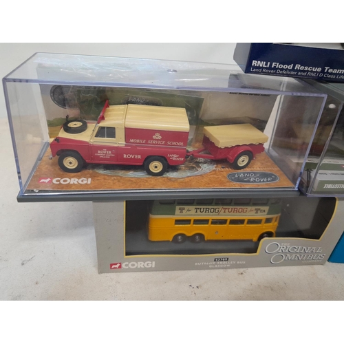 233 - Die cast toy cars : Corgi land Rover, boxes have been opened