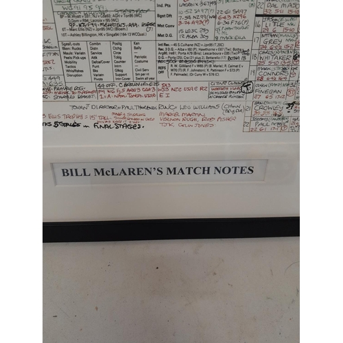 310 - Bill McLaren's Match Notes 1999 Rugby World Cup Final print