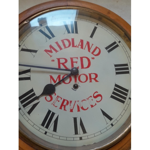 336 - Vintage advertising wall clock Midland Red Motor Services