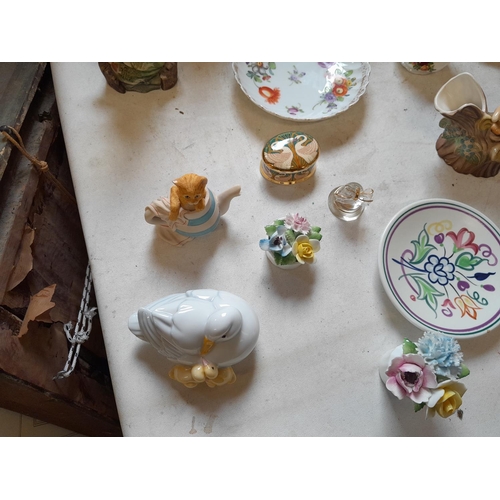 19 - Decorative china, resin ornaments, Capo Dimonte, Poole dish etc.