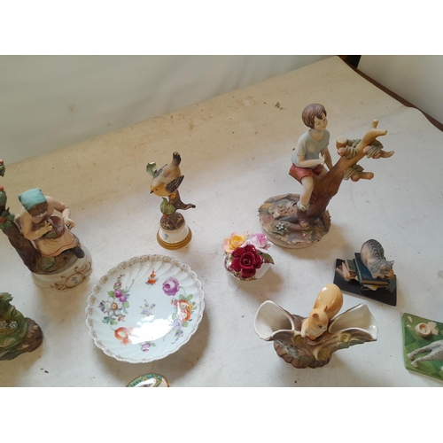 19 - Decorative china, resin ornaments, Capo Dimonte, Poole dish etc.