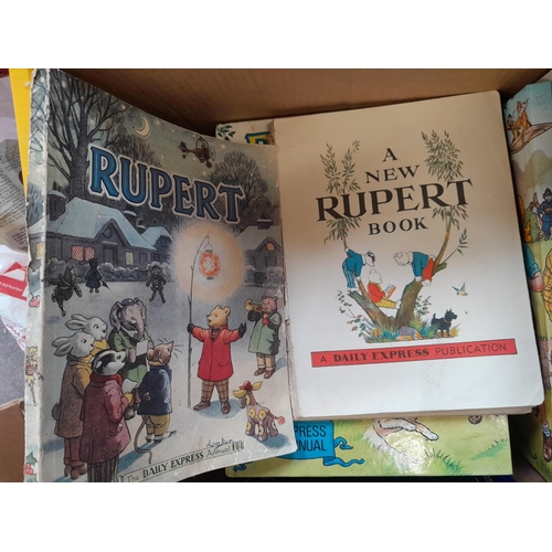 45 - Box of childrens books : earlier edition Rupert Bear books included