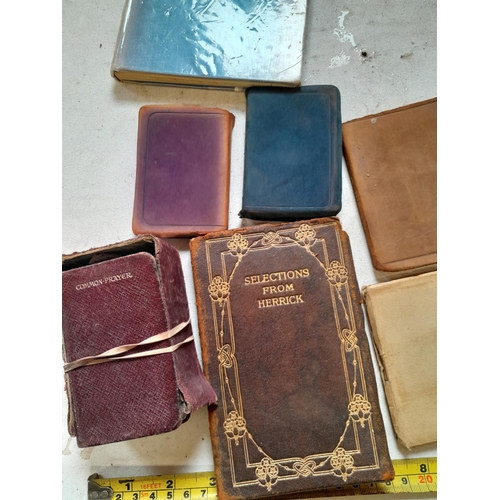 73 - Box of books, leather small edition volumes of poetry, childrens books etc