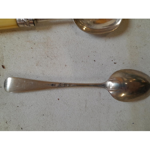 122 - Silver plated cutlery, 1 x silver tea spoon etc