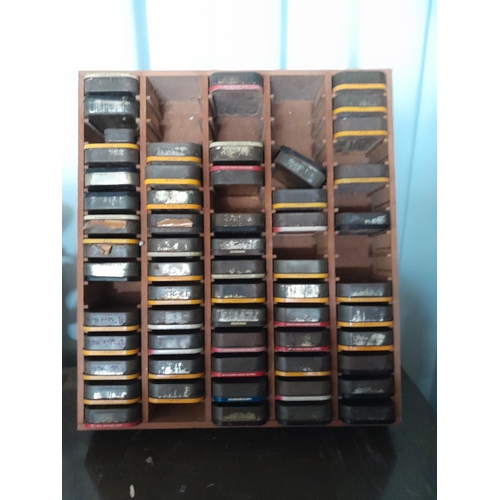 165 - 2 x deck chairs and tins of washers and screws in stand