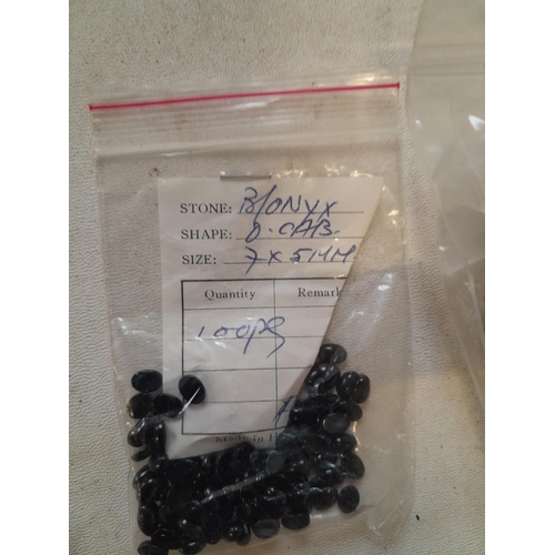 683 - jewellery making interest : black onyx cabouchons