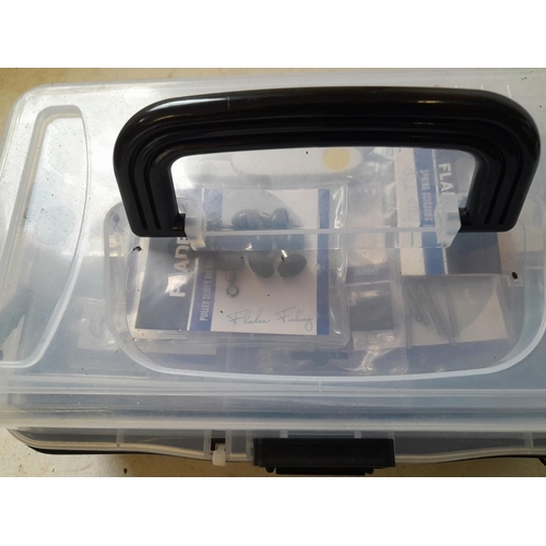 123 - Brand new sealed fishing tackle boxes with tackle