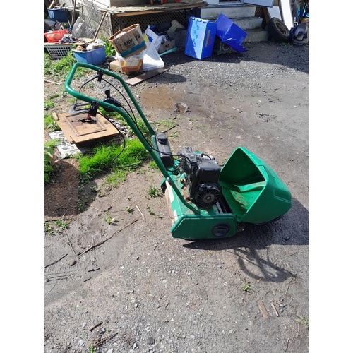 129 - Qualcast cylinder petrol mower with grass box