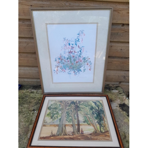 133 - Various pictures and prints : vintage STYLE Pears print, initialled watercolour, Charles W Piercy oi... 