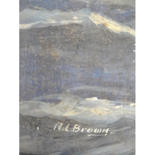 134 - Pictures : 2 x oil on board marine scenes by N Brown, endorsed print, & pastel by Jean Owen