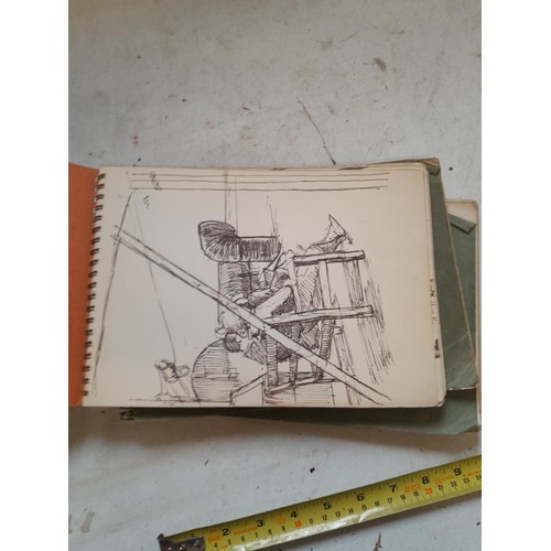 136 - Sketchbooks and pads and loose pen and ink and pastels by Gerald Moneypenny dating from 1950s to ear... 