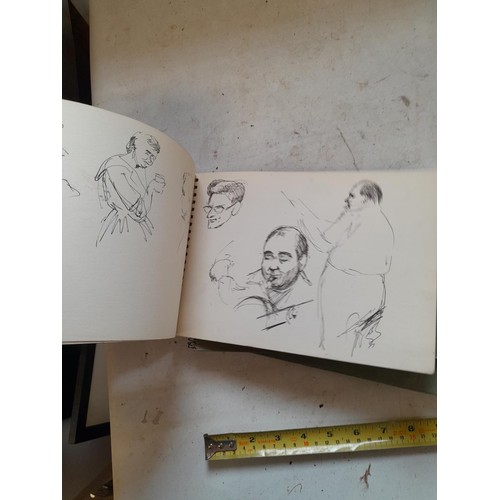136 - Sketchbooks and pads and loose pen and ink and pastels by Gerald Moneypenny dating from 1950s to ear... 
