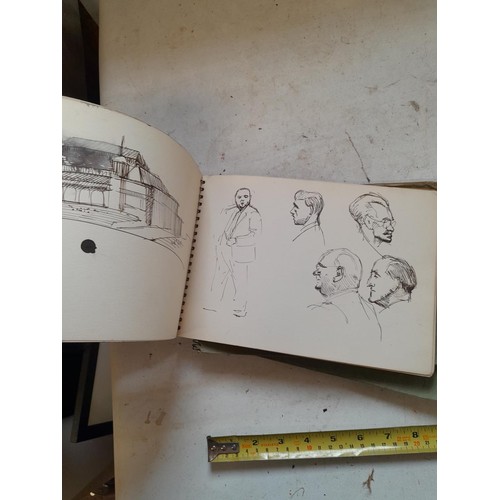 136 - Sketchbooks and pads and loose pen and ink and pastels by Gerald Moneypenny dating from 1950s to ear... 