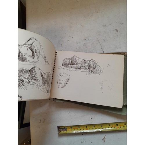 136 - Sketchbooks and pads and loose pen and ink and pastels by Gerald Moneypenny dating from 1950s to ear... 