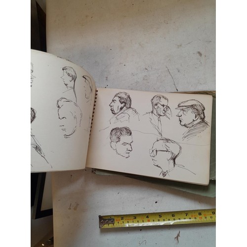 136 - Sketchbooks and pads and loose pen and ink and pastels by Gerald Moneypenny dating from 1950s to ear... 