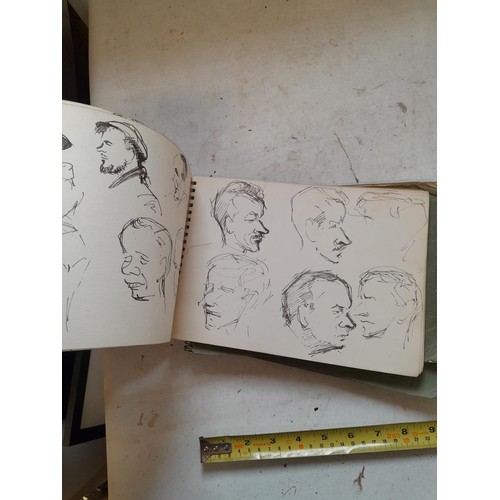 136 - Sketchbooks and pads and loose pen and ink and pastels by Gerald Moneypenny dating from 1950s to ear... 