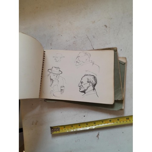 136 - Sketchbooks and pads and loose pen and ink and pastels by Gerald Moneypenny dating from 1950s to ear... 