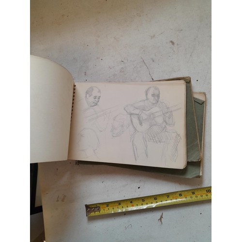 136 - Sketchbooks and pads and loose pen and ink and pastels by Gerald Moneypenny dating from 1950s to ear... 