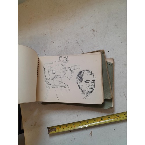 136 - Sketchbooks and pads and loose pen and ink and pastels by Gerald Moneypenny dating from 1950s to ear... 