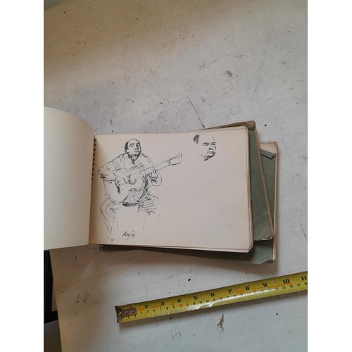 136 - Sketchbooks and pads and loose pen and ink and pastels by Gerald Moneypenny dating from 1950s to ear... 
