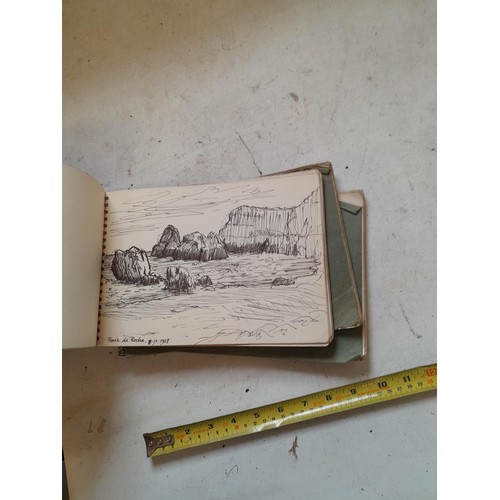 136 - Sketchbooks and pads and loose pen and ink and pastels by Gerald Moneypenny dating from 1950s to ear... 