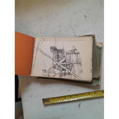 136 - Sketchbooks and pads and loose pen and ink and pastels by Gerald Moneypenny dating from 1950s to ear... 