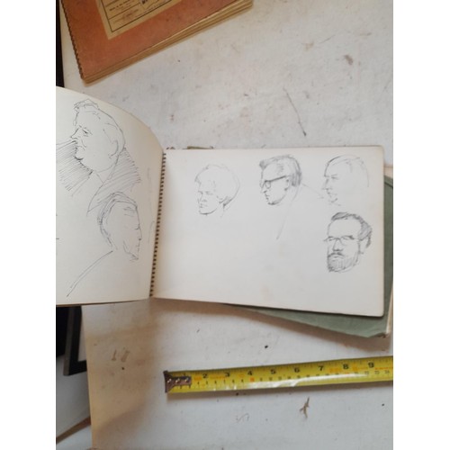 136 - Sketchbooks and pads and loose pen and ink and pastels by Gerald Moneypenny dating from 1950s to ear... 