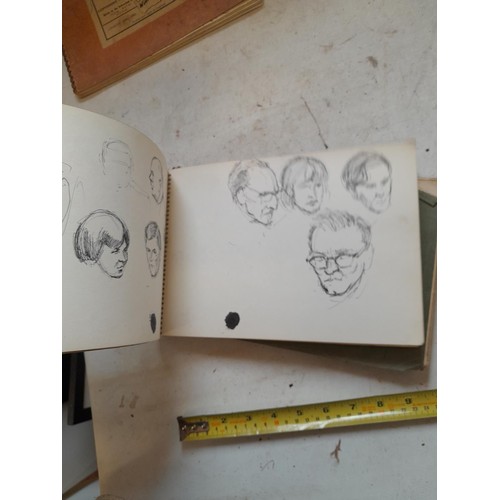 136 - Sketchbooks and pads and loose pen and ink and pastels by Gerald Moneypenny dating from 1950s to ear... 