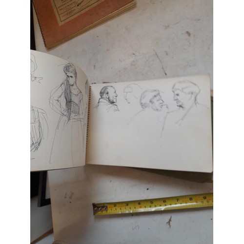 136 - Sketchbooks and pads and loose pen and ink and pastels by Gerald Moneypenny dating from 1950s to ear... 