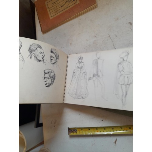 136 - Sketchbooks and pads and loose pen and ink and pastels by Gerald Moneypenny dating from 1950s to ear... 